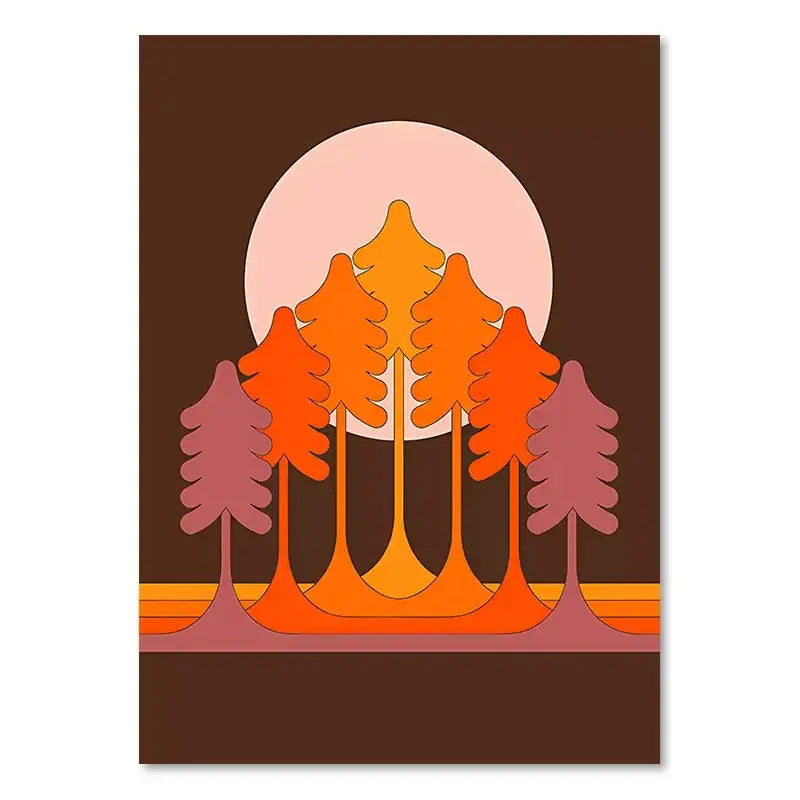 Minimalist boho sunset art prints for living room