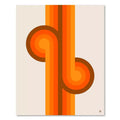 Retro orange & brown abstract art prints living room retro stripes