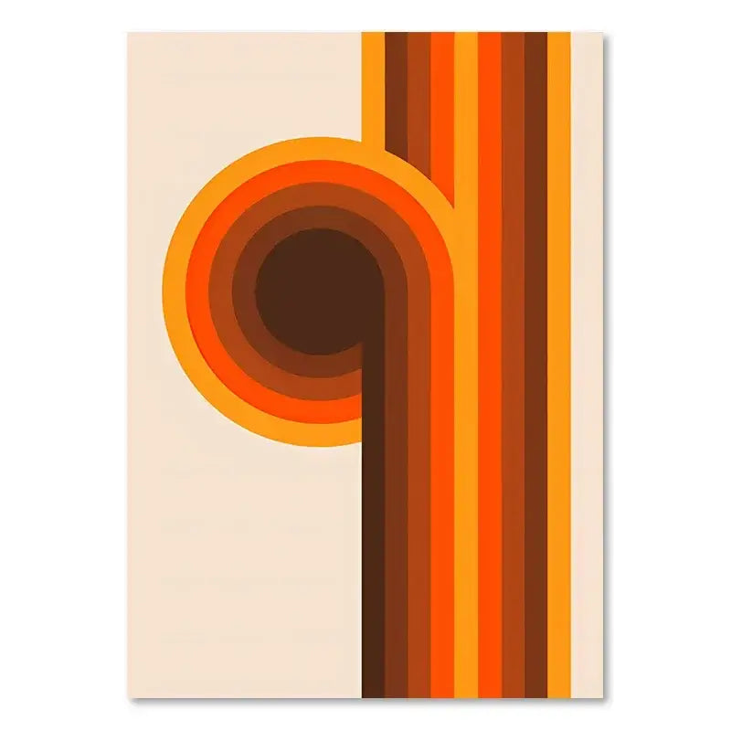 Retro stripes art boho sunset prints living room art prints
