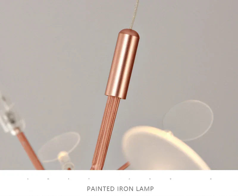 Modern rose gold & black branch design chandelier – living room light