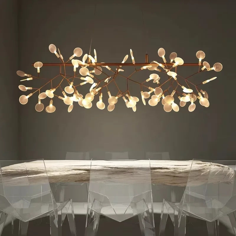 Modern rose gold & black branch design chandelier – living room light