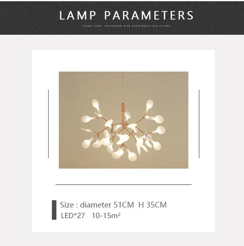 Modern rose gold & black branch design chandelier – living room light