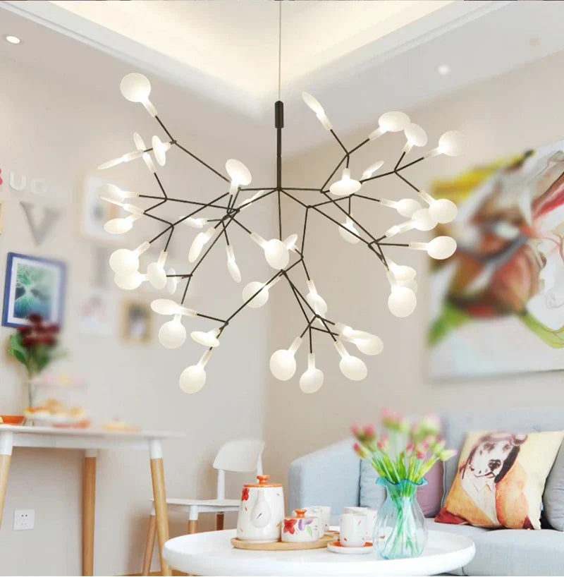 Modern rose gold & black branch design chandelier – living room light
