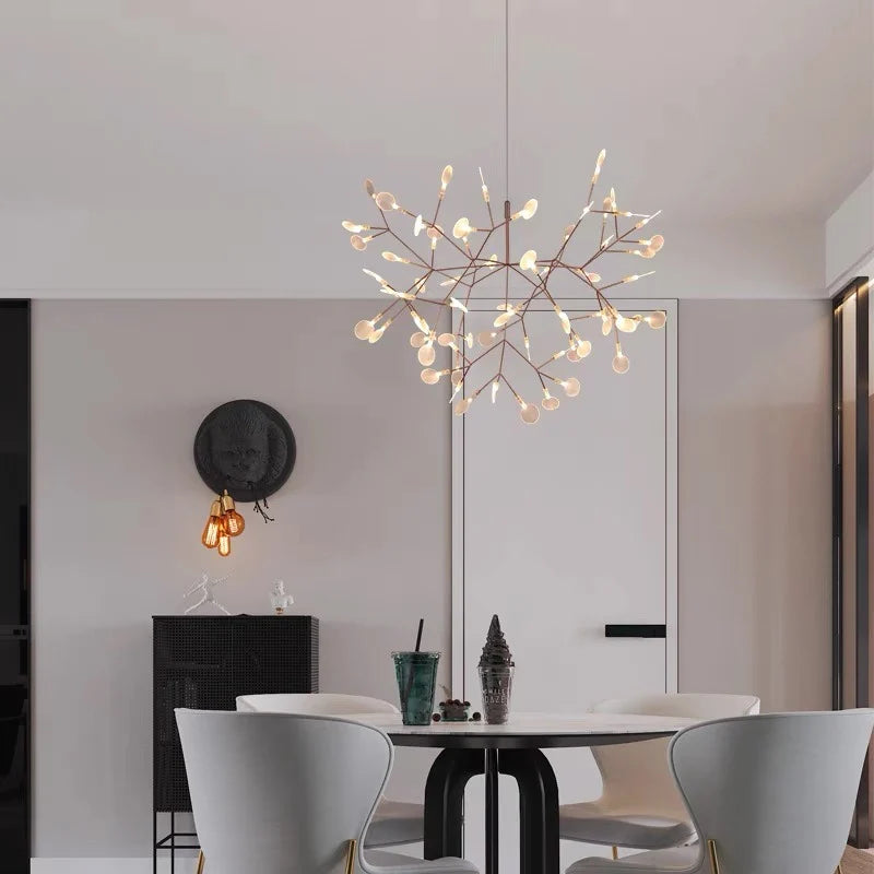 Modern rose gold & black branch design chandelier – living room light