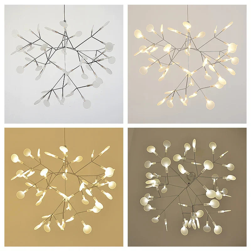 Modern rose gold & black branch design chandelier – living room light