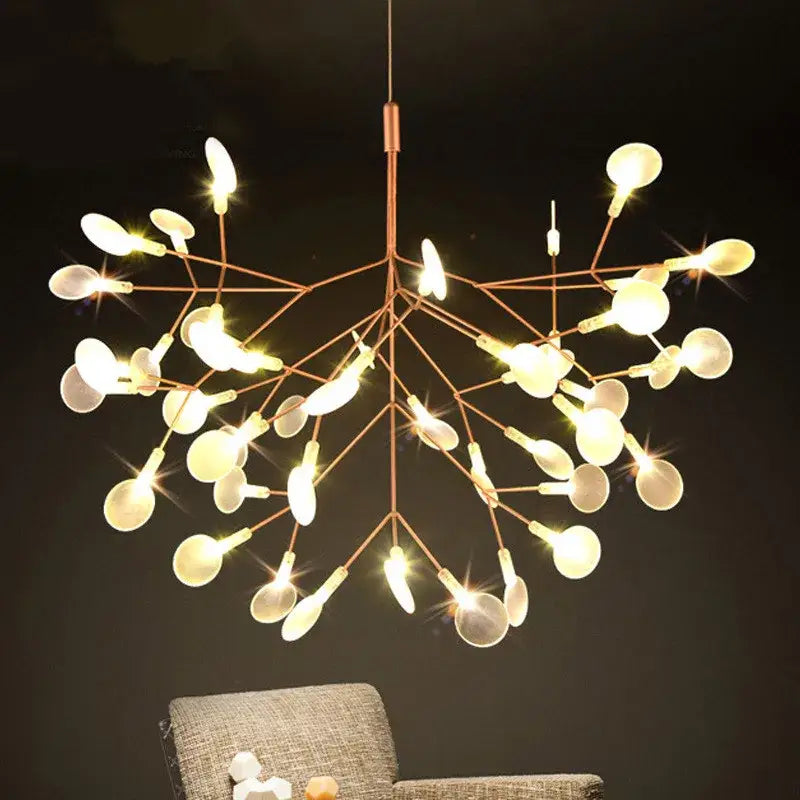 Modern rose gold & black branch design chandelier – living room light