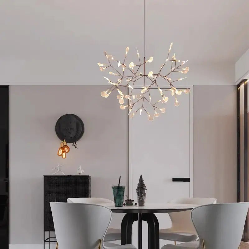 Modern rose gold & black branch design chandelier – living room light