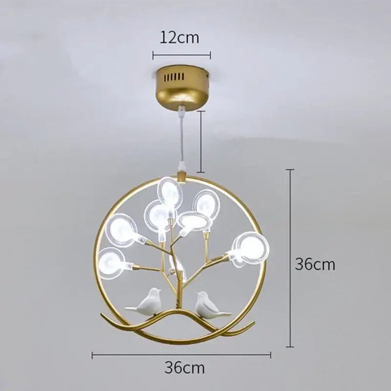 DecorBites™ Branch Iron Black Gold Chandelier for Living Room Bedroom Kitchen Hallway