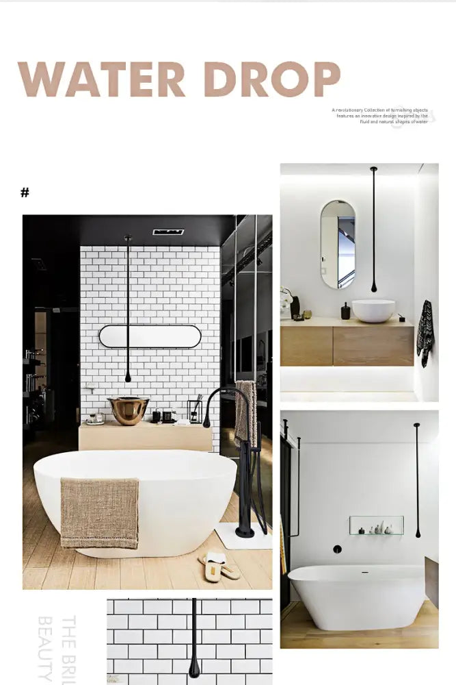 Modern brass black single handle faucet bathroom pendant light
