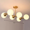 Modern brass finish linear island pendant kitchen glass ball light