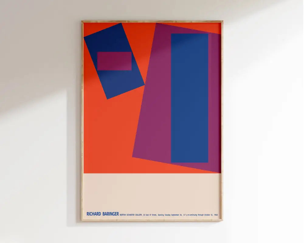 Bauhaus blue bright geometric canvas print living room wall decor