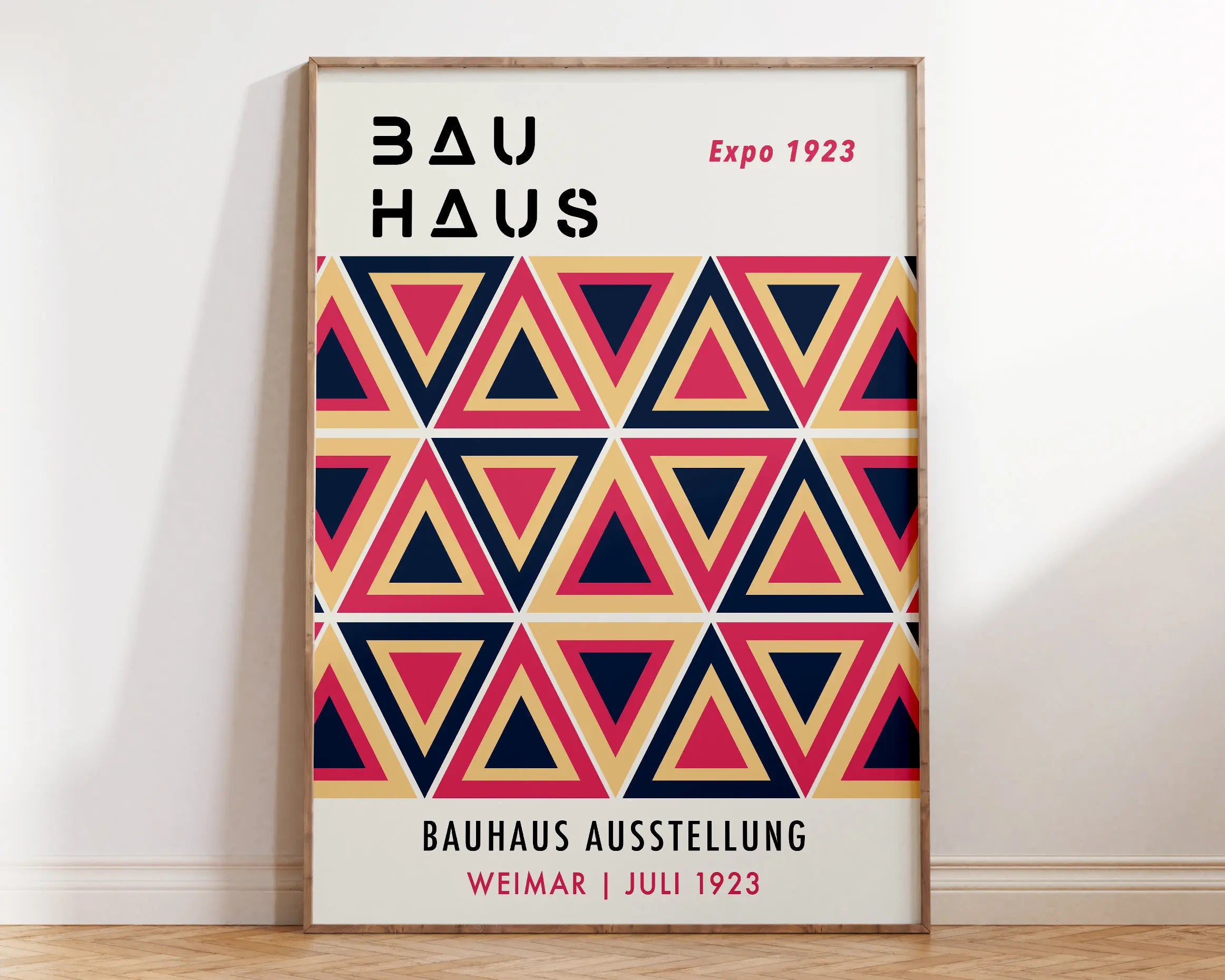 Bauhaus red & blue geometric eye canvas print living room wall art