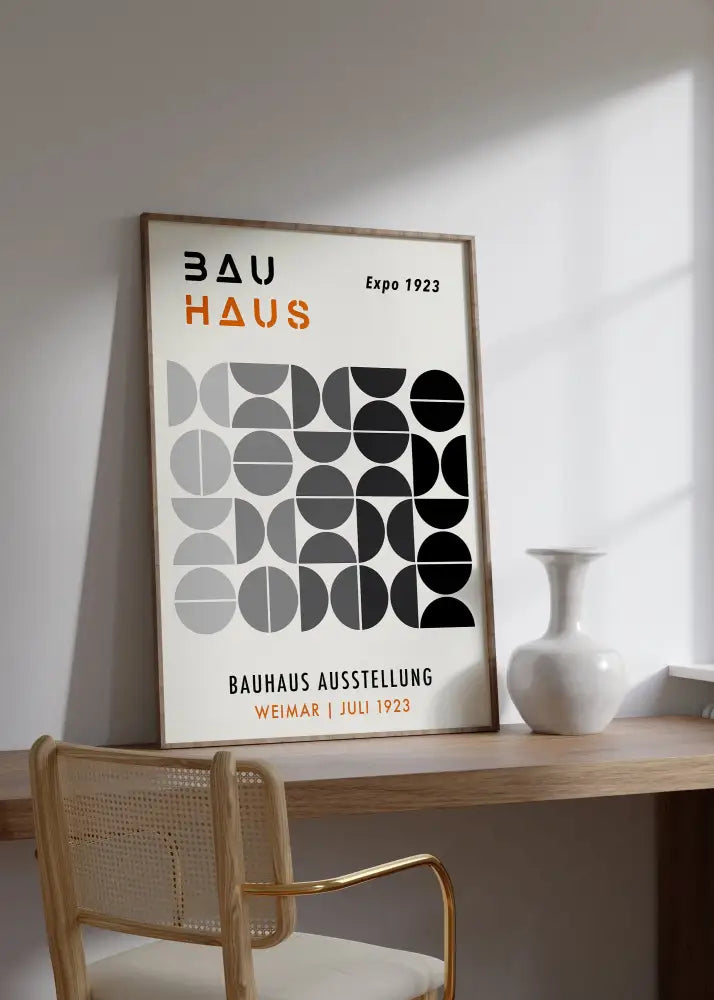 Bauhaus red & blue geometric eye canvas print living room wall art