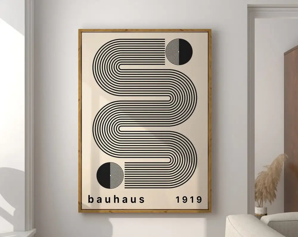 Bauhaus pastel geometric wall art canvas – living room framed poster