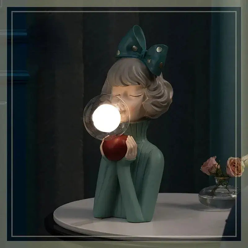 Decorbites bubble girl resin night light bedroom desk ornament