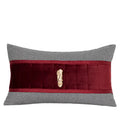 Decorbites burgundy velvet geometric embroidered bed runner bedroom