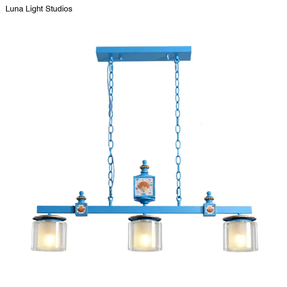 Cartoon sky water blue shell chandelier – kitchen island pendant light
