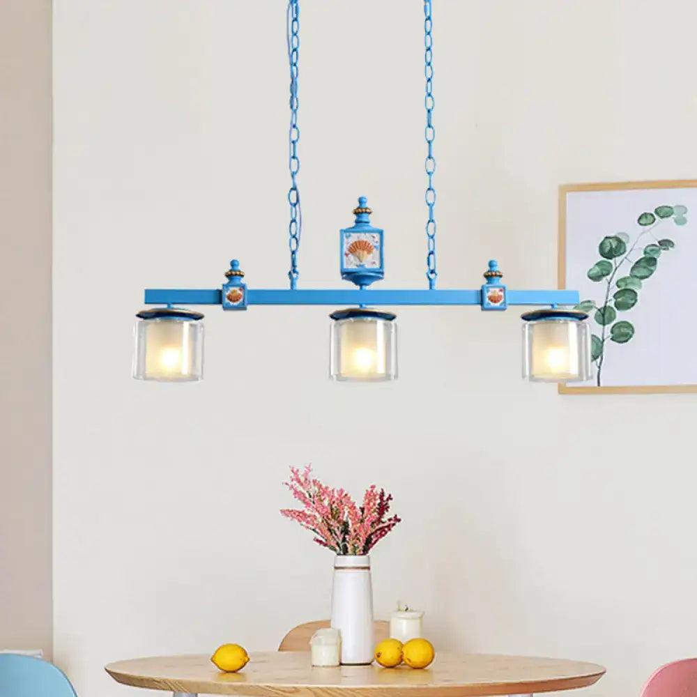Cartoon sky water blue shell chandelier – kitchen island pendant light