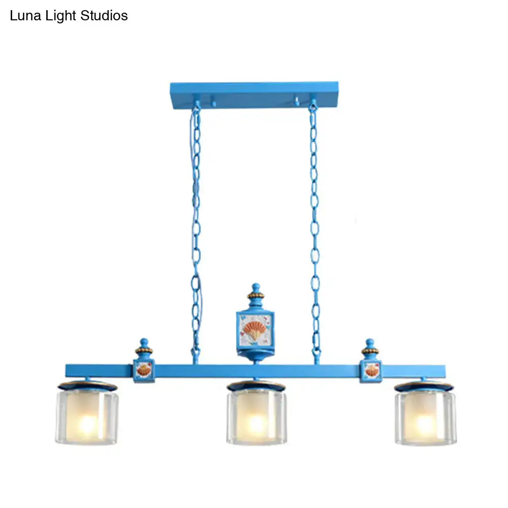 Cartoon sky water blue shell chandelier – kitchen island pendant light