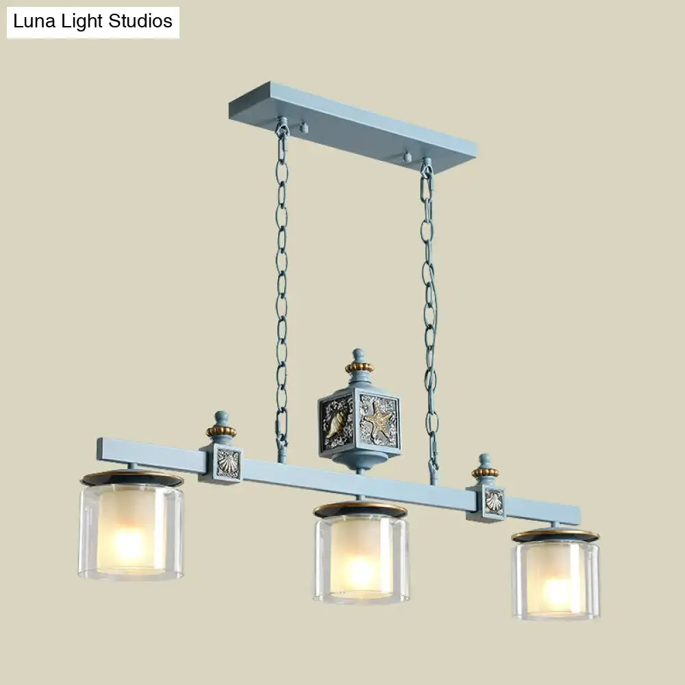 Cartoon sky water blue shell chandelier – kitchen island pendant light