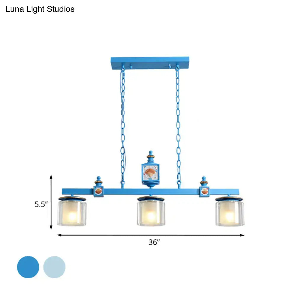 Cartoon sky water blue shell chandelier – kitchen island pendant light