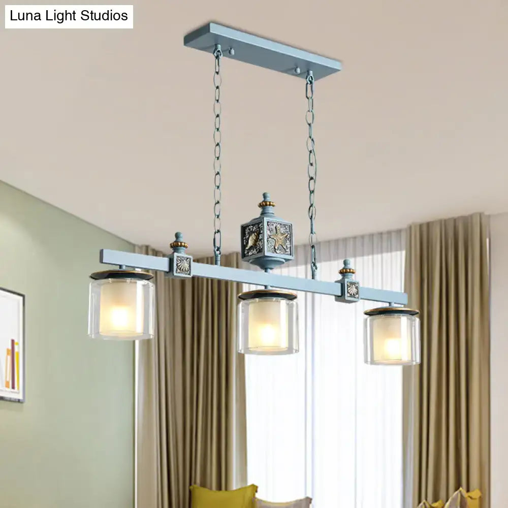 Cartoon sky water blue shell chandelier – kitchen island pendant light