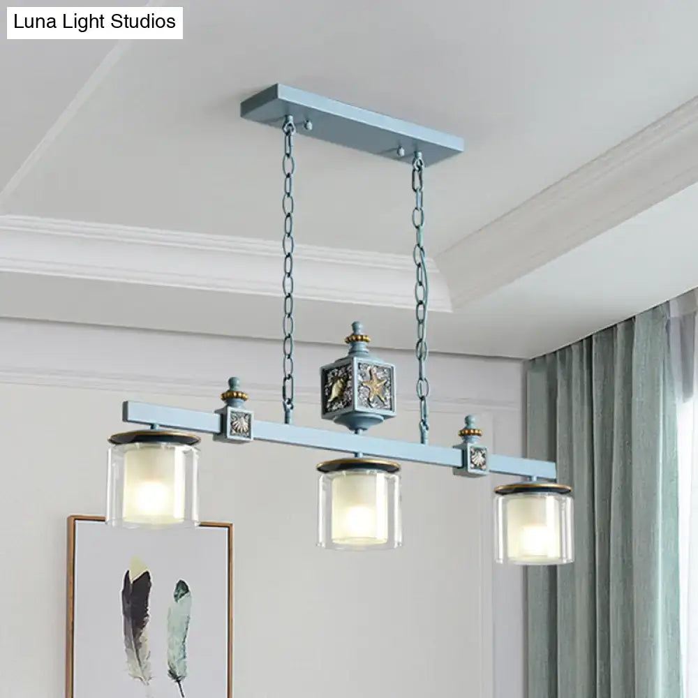 Cartoon sky water blue shell chandelier – kitchen island pendant light