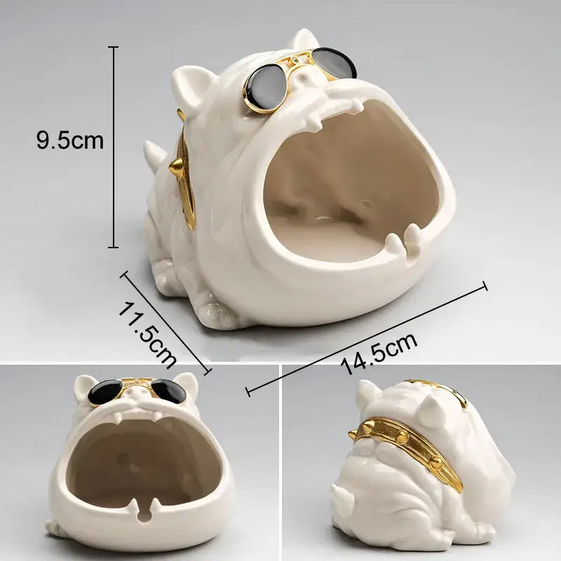 Decorbites cartoon dog ashtray black & gold living room resin decor