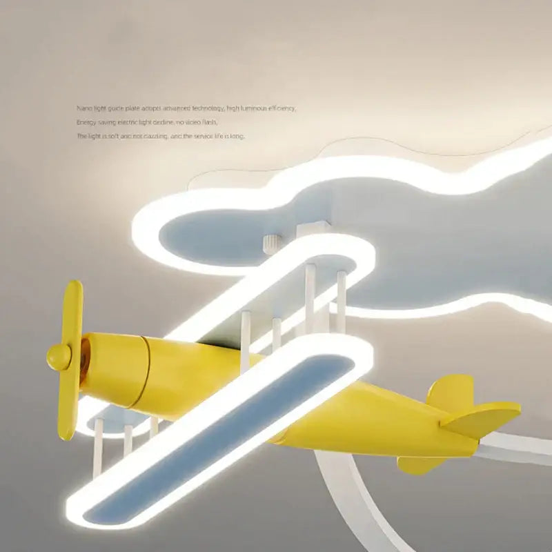 DecorBites™ Cartoon Plane Chandelier Light Kids Room Ceiling Lamp Remote Control
