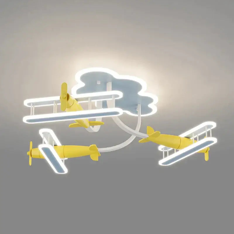 DecorBites™ Cartoon Plane Chandelier Light Kids Room Ceiling Lamp Remote Control