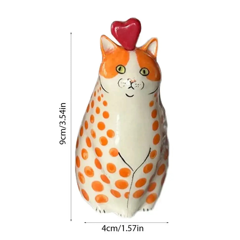 Colorful polka dot cat vase living room ceramic decor