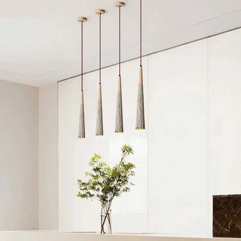 DecorBites™ Cement Cream LED Chandelier for Bedroom Bedside and Front Desk Lighting