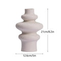 Minimalist white sculpted ceramic vases for living room home decor