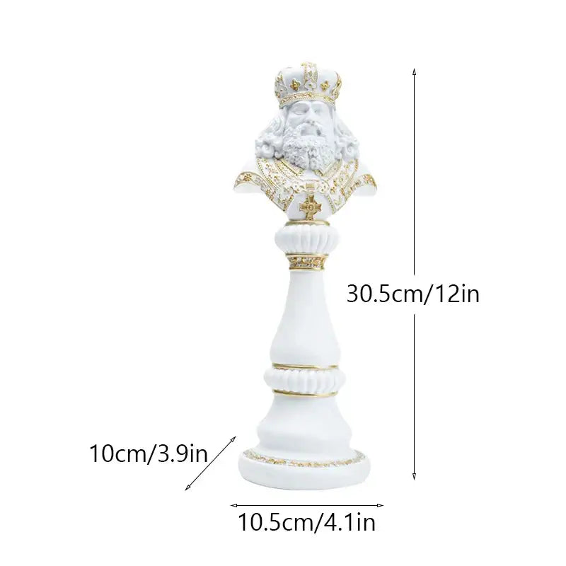 Regal black & gold resin chess figurines living room decor