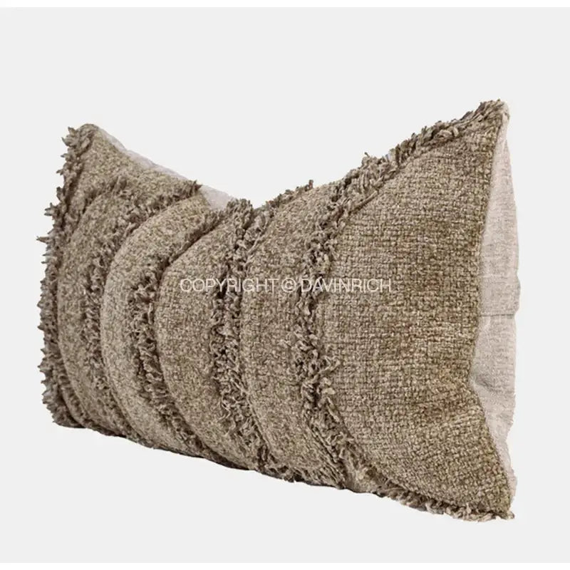 Chestnut brown wabi sabi textured pillow case bedroom decor