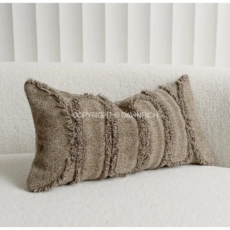 Chestnut brown wabi sabi textured pillow case bedroom decor