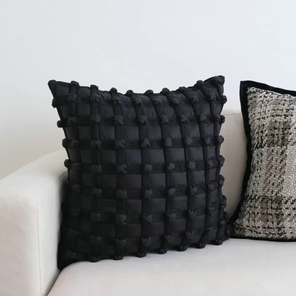 Chic pillow cover set black & white knit living room decor