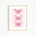 Chic pink watercolor wall art set girls bedroom decor