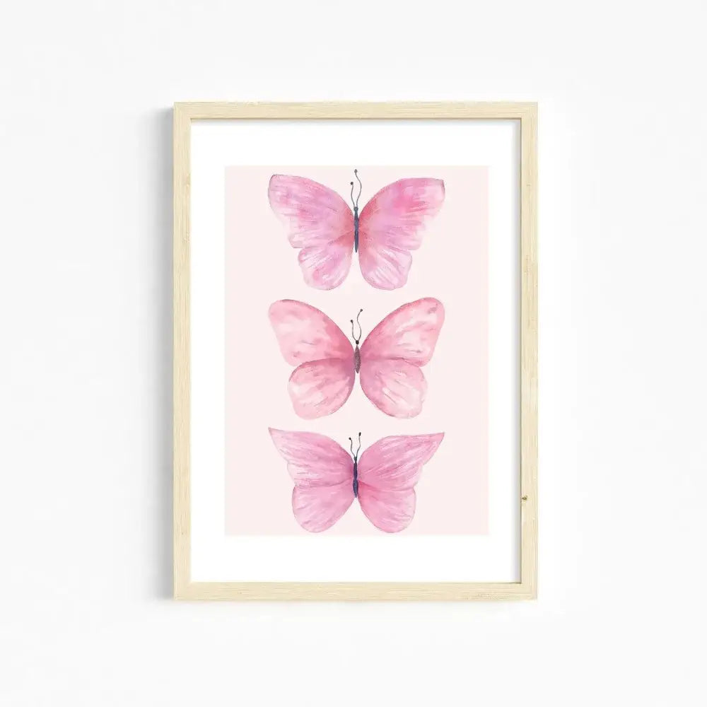 Chic pink watercolor wall art set girls bedroom decor