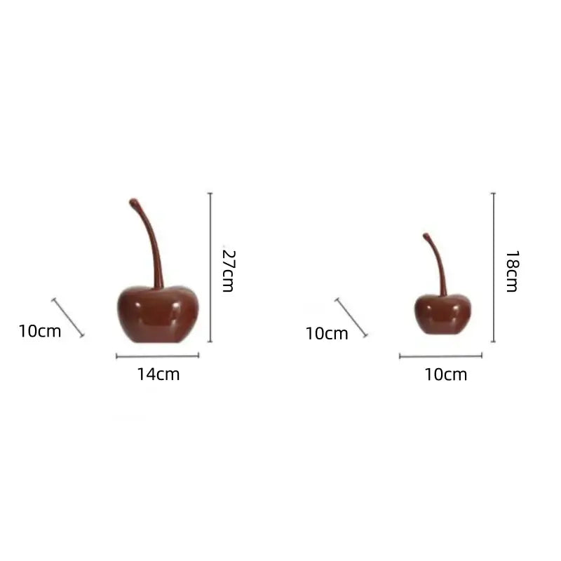 Chic red cherries resin ornaments dining room table decor