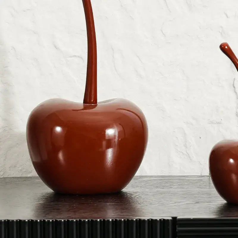 Chic red cherries resin ornaments dining room table decor