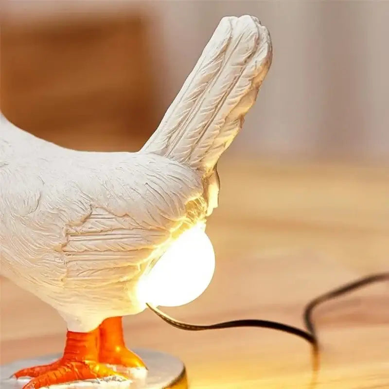 Ceramic white chicken night light ornament bedroom accent light