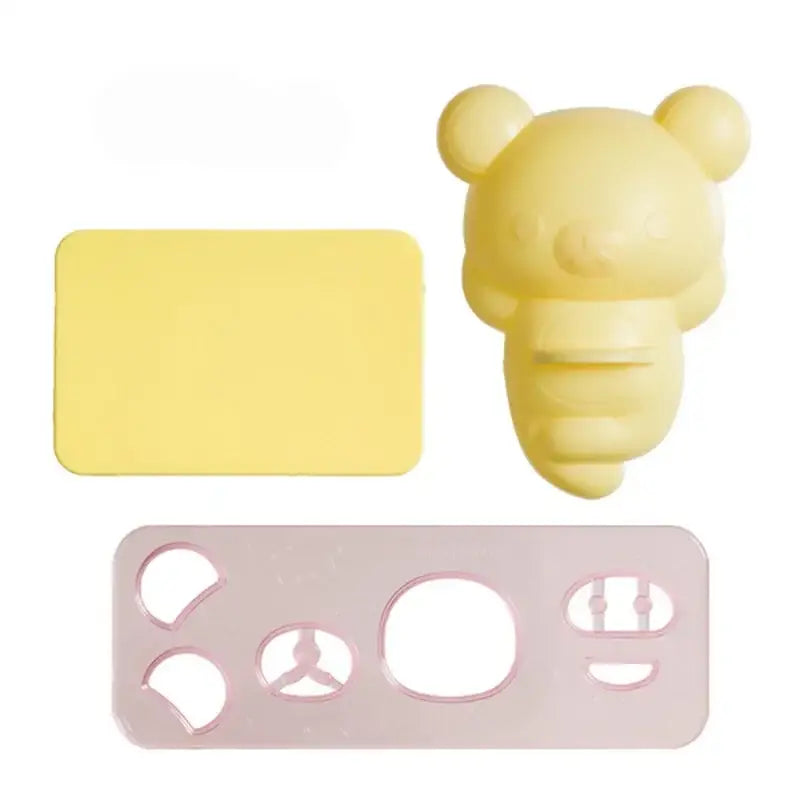 Kawaii yellow rice ball mold set kitchen decorbites chicken bear