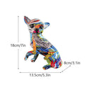 Psychedelic graffiti chihuahua dog ornament living room decor