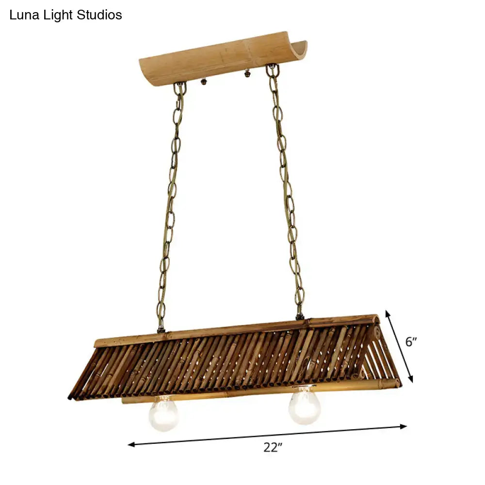 Chinese bamboo triangular island light for tearoom kitchen