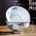 Floral blue and white porcelain vegetable plates dining room set of 6