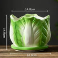Green and white chinese cabbage ceramic vase living room decor