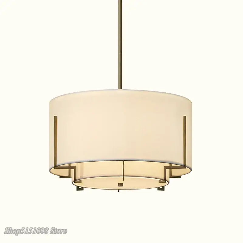 Modern minimalist cream fabric pendant lamp living room lighting