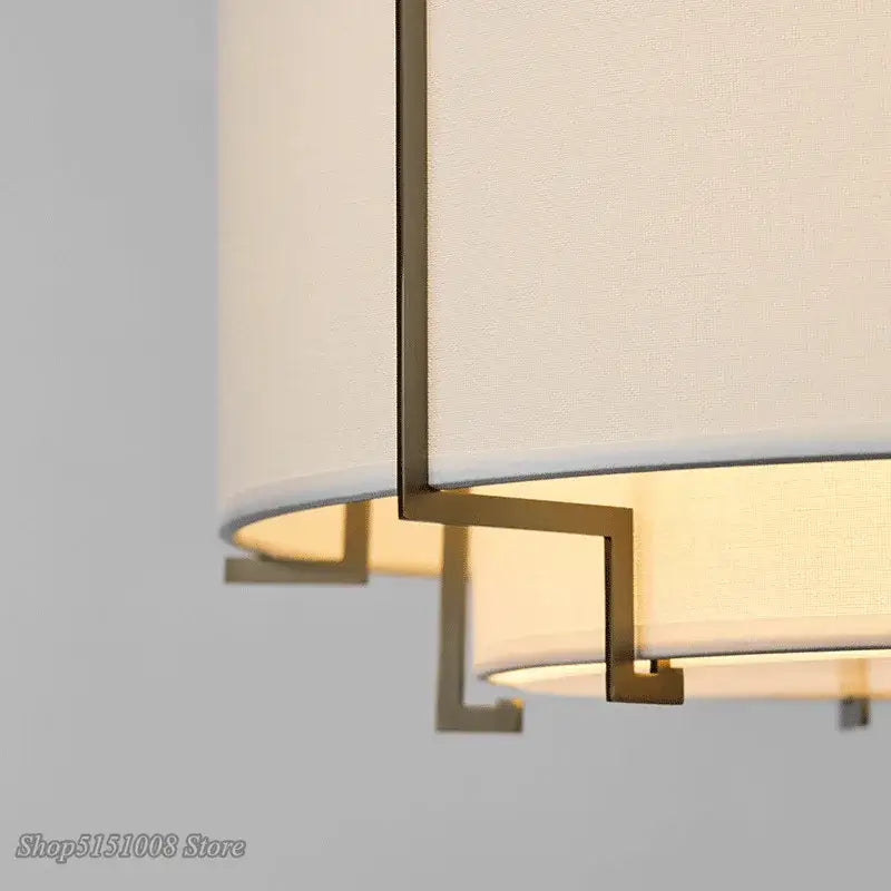 Modern minimalist cream fabric pendant lamp living room lighting