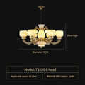Elegant gold jade chandelier for living room warm glass lighting